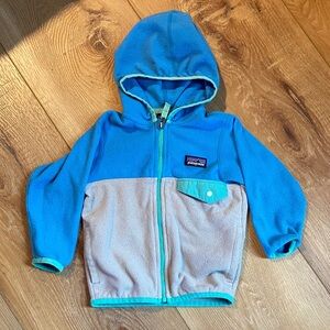 Patagonia Kids' Aqua and Beige Fleece Hoodie